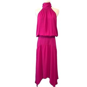 Krisa Revolve Handkerchief Hem Reign Purple Midi Dress Womens Size Medium